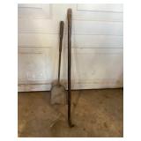 Crowbar and coal shovel