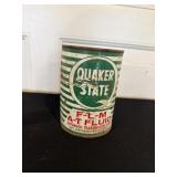 Metal Quaker  state oil can