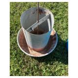 Galvanized chicken waterer