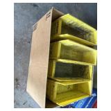 Yellow organizing parts bins