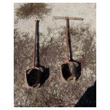 Vintage post hole diggers