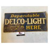 Vintage Delco Light Metal Sign