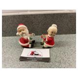 Vintage Mr and Mrs Clause Candle Holders