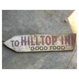 Hill Top Inn restaurant sign