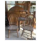 Table top, two legs and 4 chairs