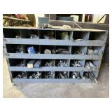Metal bolt bin full of hardware