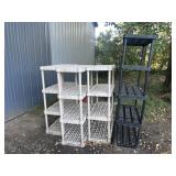 4 plastic shelves