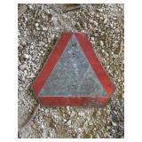 Metal slow moving sign