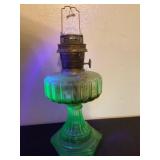 Uranium glass oil lamp