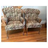 Floral cloth chairs