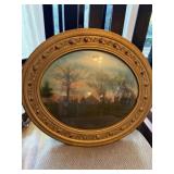 Vintage framed bubble glass print