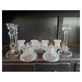 Glass candlesticks , glassware