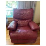 Red leather like recliner