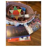 Basket of games and toys