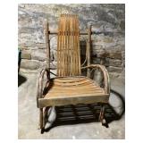 Hickory bent wood rocking chair