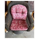 Wicker like swivel patio chair