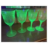 Uranium glass stemware
