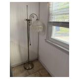 Floor lamp with  beaded glass shade