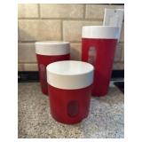 Red canisters