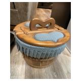 Vintage wooden heart basket
