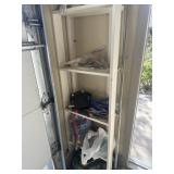 Bird seed, mini shop vac, shelf contents