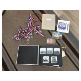 Medals, vintage photo album