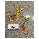 Magnetic metal butterflies and hummingbird