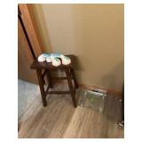 Bathroom scale, stool and misc