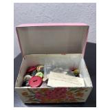 Vintage recipe box of buttons