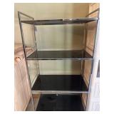 Metal framed shelve with glass shelves