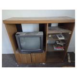 Entertainment center with tv and movies