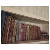 Shelf of vintage books