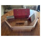 Wooden toy barn and corral