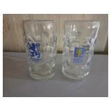 2 large beer steins