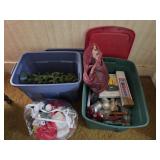 2 totes of holiday decor