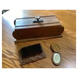 Vintage storage box and misc items
