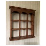 Wooden wall shelf and picture