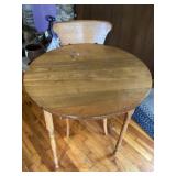 Small wooden table and chair
