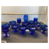 Blue glassware