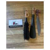 Brush shoe horn and letter opener
