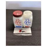 Milk Glass Sailboat Salt and Pepper Shakers