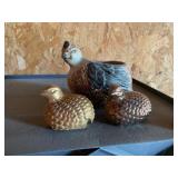 Quail planter and decor