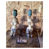 Vintage Mcm poodle lamps