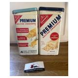 Two Premium Saltine tins
