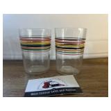 Two Vintage stripped glasses
