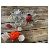 Glassware, vases, ashtrays