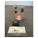 Cast iron scotty dog and glass