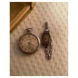 Stratford pocket watch and ladies watch