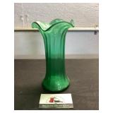 Blown Glass Green Vase