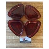 Red Glass Divided  dish